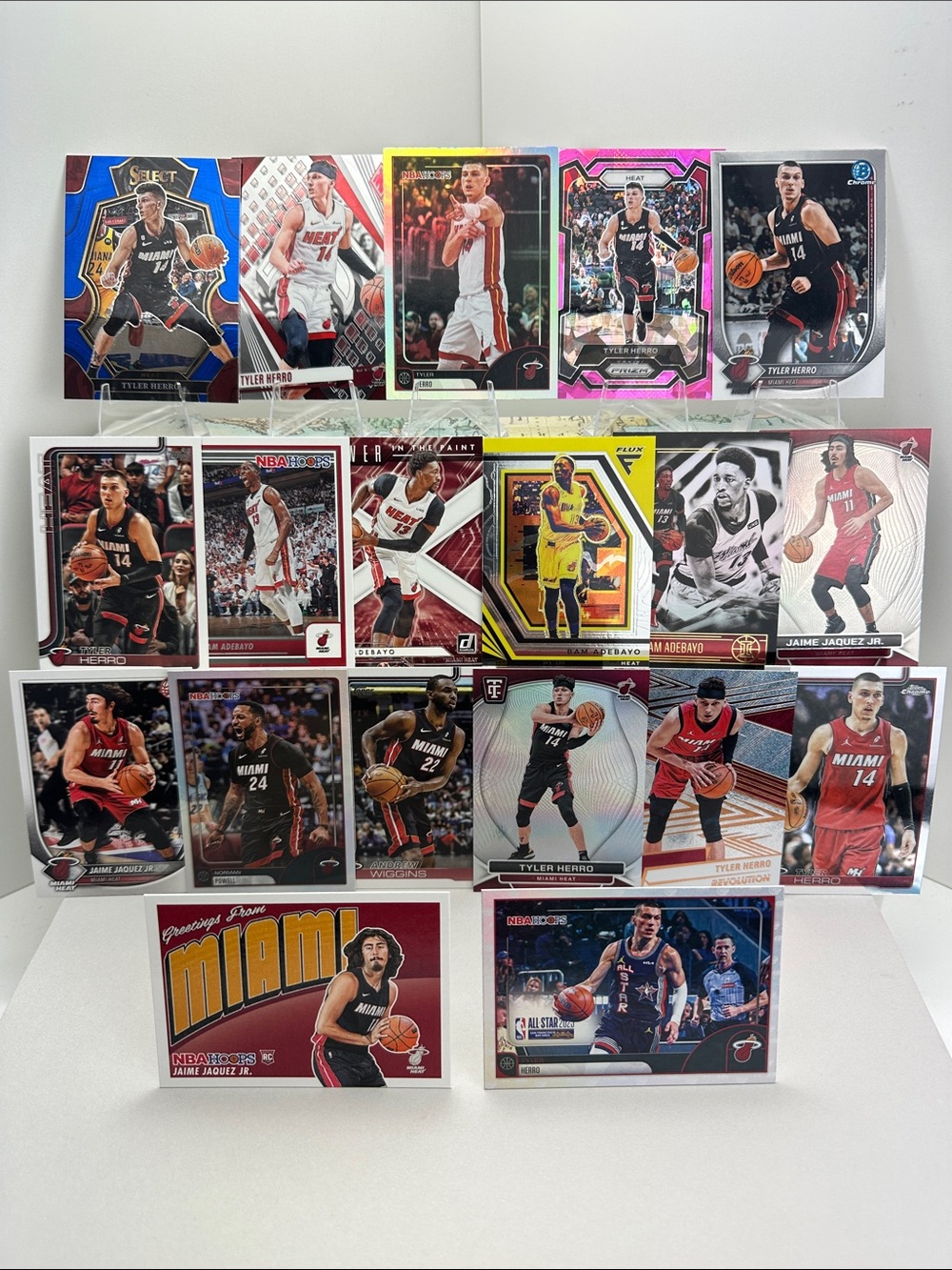 Tyler Herro w/ Bam Adebayo/Jaquez Jr/Powell Heat lot of 19